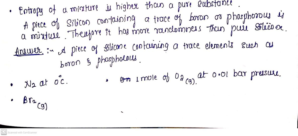 Answered Which substance has the higher entropy bartleby